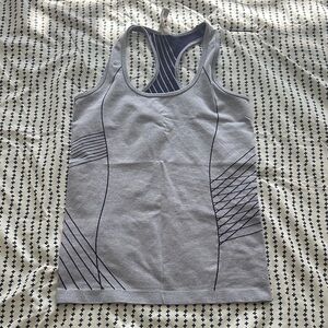 Fabletics Purple Tank Top with Geometric Design